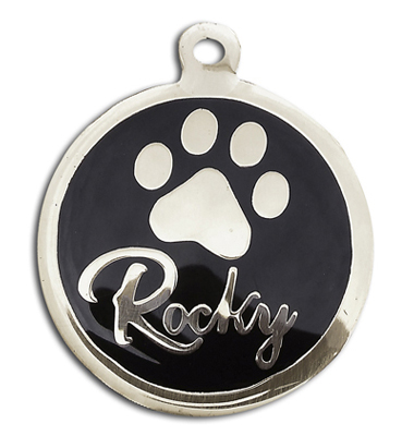 Chapa perro Circular huella