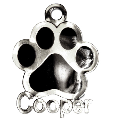 Chapa perro Huella nombre calado