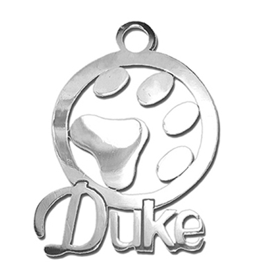 Chapa perro Circular huella calado