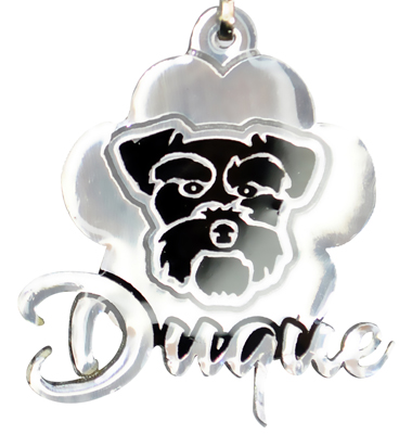 Chapa perro schnauzer huella