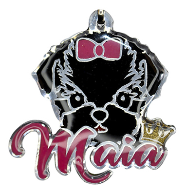 Placa perro Shih tzu negro